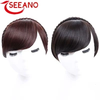 seeano synthetic natural headband wigs bangs with braids heat resistant bangs in hair extensions hairpieces for women