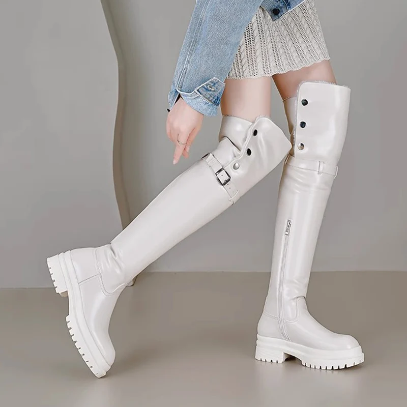 Женские зимние высокие сапоги выше колена из искусственной кожи новые короткие