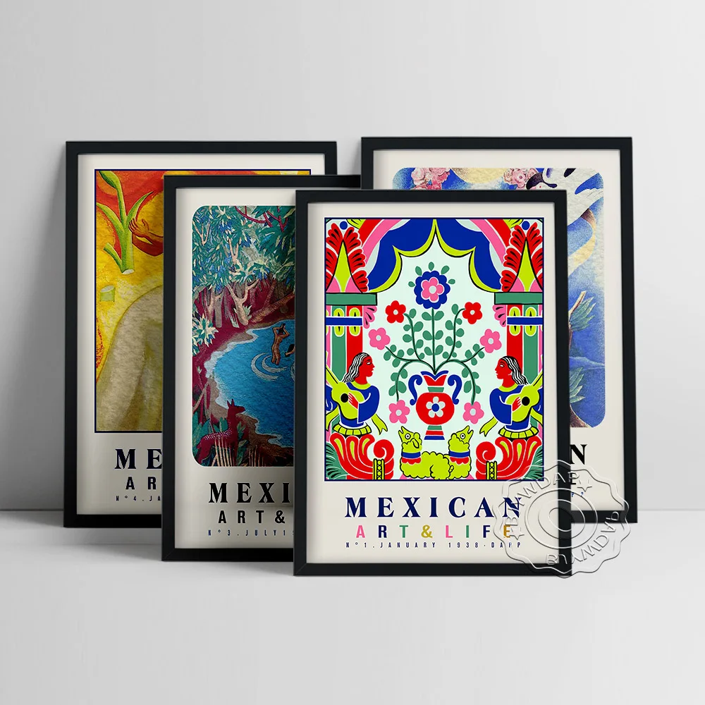 

Mexican Art Print Poster Life Landscape Vintage Canvas Painting Abstract Wall Stickers Home Decor Gift