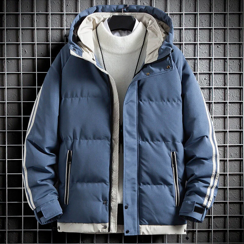 Winter New Men Solid Color Parkas Quality Brand Men's Stand Collar Warm Thick Jacket Male Fashion Casual Parka Coat