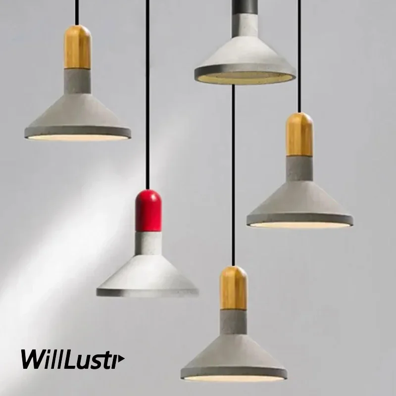 Скандинавский дизайн бетонный подвесной светильник ручной работы столовая