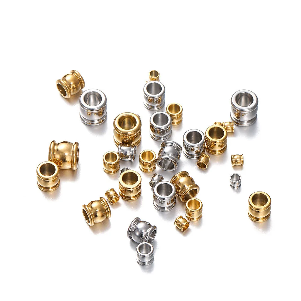 

20pcs Stainless Steel Beads Charm Loose Bead Big Hole Spacer Beads for Jewelry Making DIY Bracelets Necklace Jewelry Findings