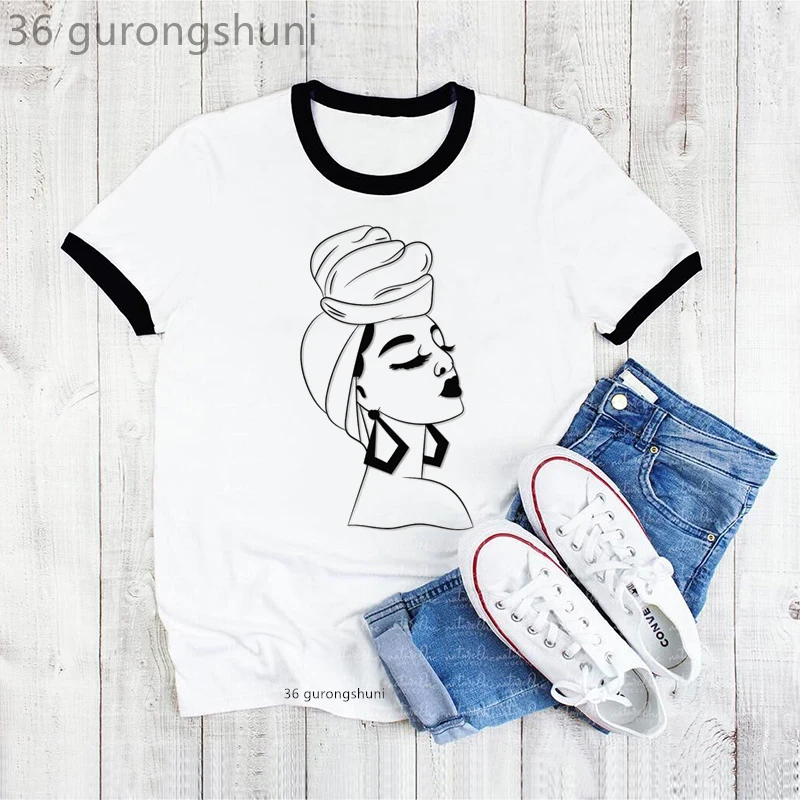 Футболка женская с принтом меланина мощная Модная рубашка афро-королевы топ