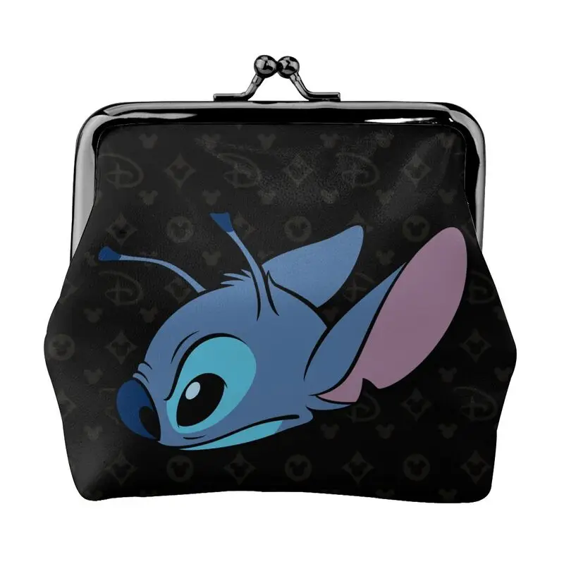 

Disney Brand Bag New Woman Cartoon Print Leather Kiss Lock Coin Purse Design Short Wallet High Quality Girl Clutch Card Holder
