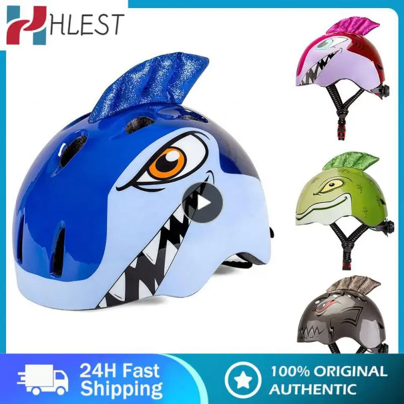 

Headwear Kids Helmet Bicycle Cartoon Skating Protective Seat Belt Light Riding Helmet Cute Shark Helmet Age 2-8 Years 2021