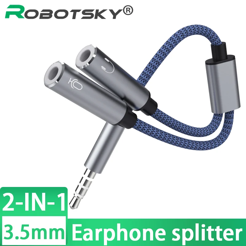 

Earphone Y Splitter Cable 3.5 mm 1 Male to 2 Dual Female Audio Cable For Earphone Headset MP3 TV Phone PS4 Plug Adapter Jack