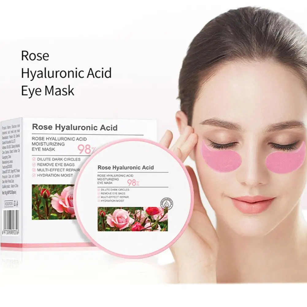 

Moisturizing Rose Hyaluronic Acid Hydrating Eye Mask Removal Collagen Black Eye Patches Improve Eye Bag Anti-aging Dry S6P3