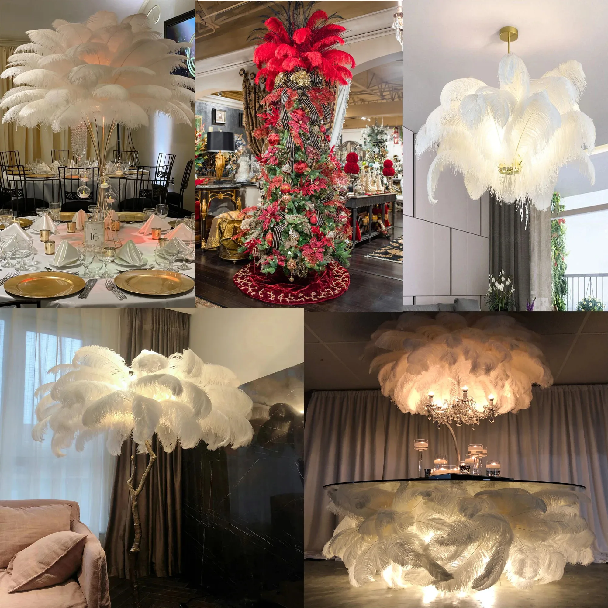 50 шт. пушистые страусиные перья 45-70 см