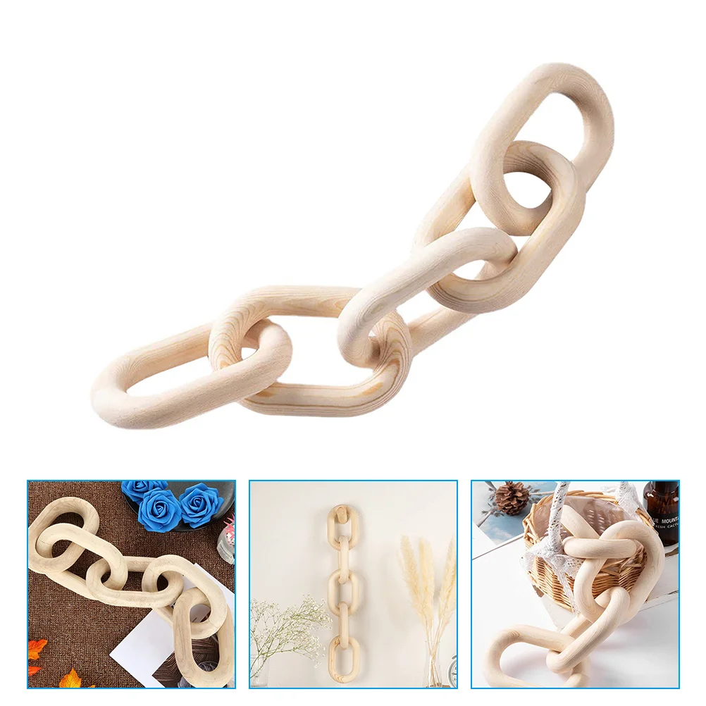 

Wooden Chain Pendant Chian Handicraft Country Home Decor Link Adornment Boho Wall Hanging DIY Ornament Hotel Decorative
