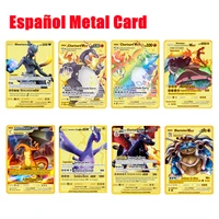 spanish pok%c3%a9mon cards gold card metal card game anime battle pokemon kaarten charizard pikachu game collection cards gift kids