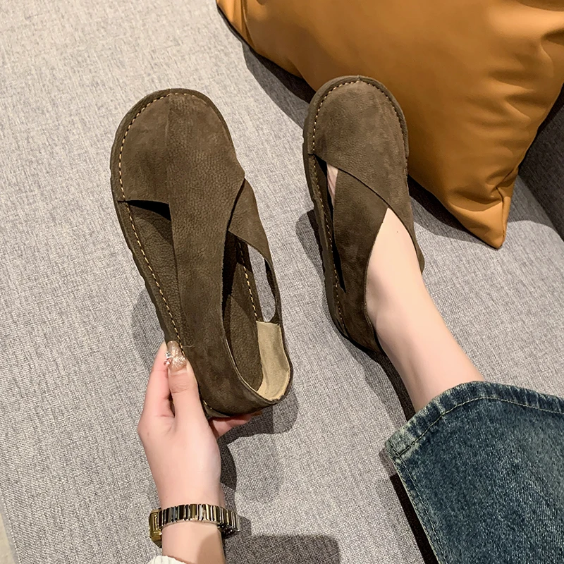 Сандалии женские на низком каблуке повседневные босоножки-гладиаторы без