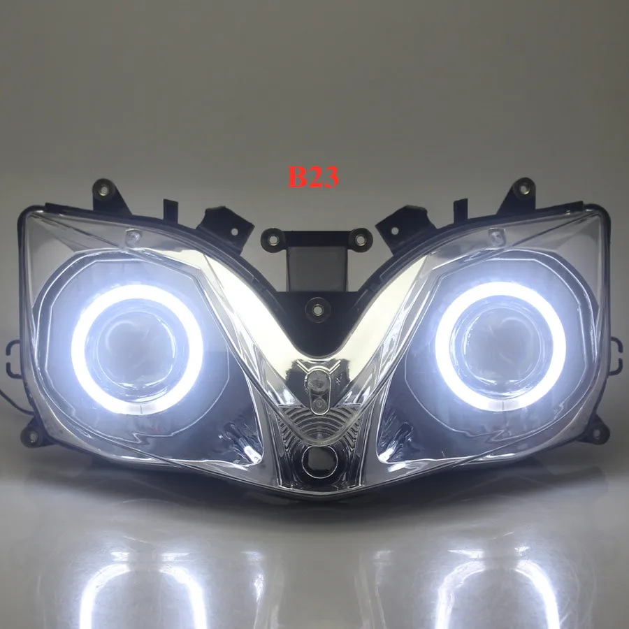 

Мотоциклетный головной светильник, лампа на заказ, ангельские глазки, светодиодная фара в сборе, HID-проектор, фара для Honda CBR600 F4i 2001-2007