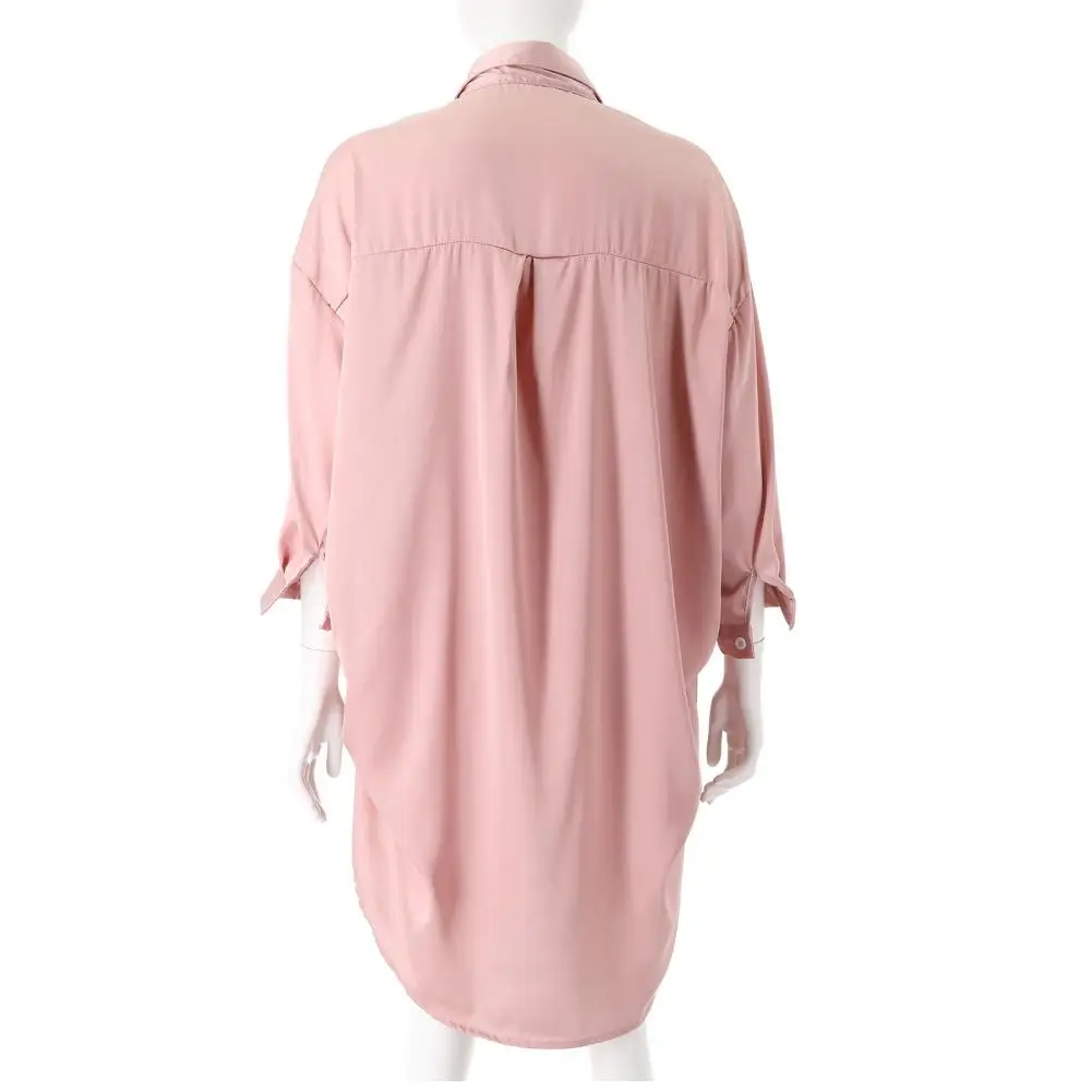 Рубашка до колен шелковая атласная Женская пижама рубашка Элегантная