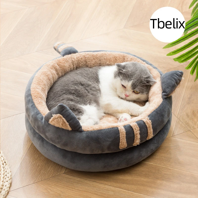 Tbelix Dog Bed Round Dog Beds Comfort Dog Mat Beds for Small Medium Large Dogs Supplies Pet Dog Calming Bed Washable Kennel S-L