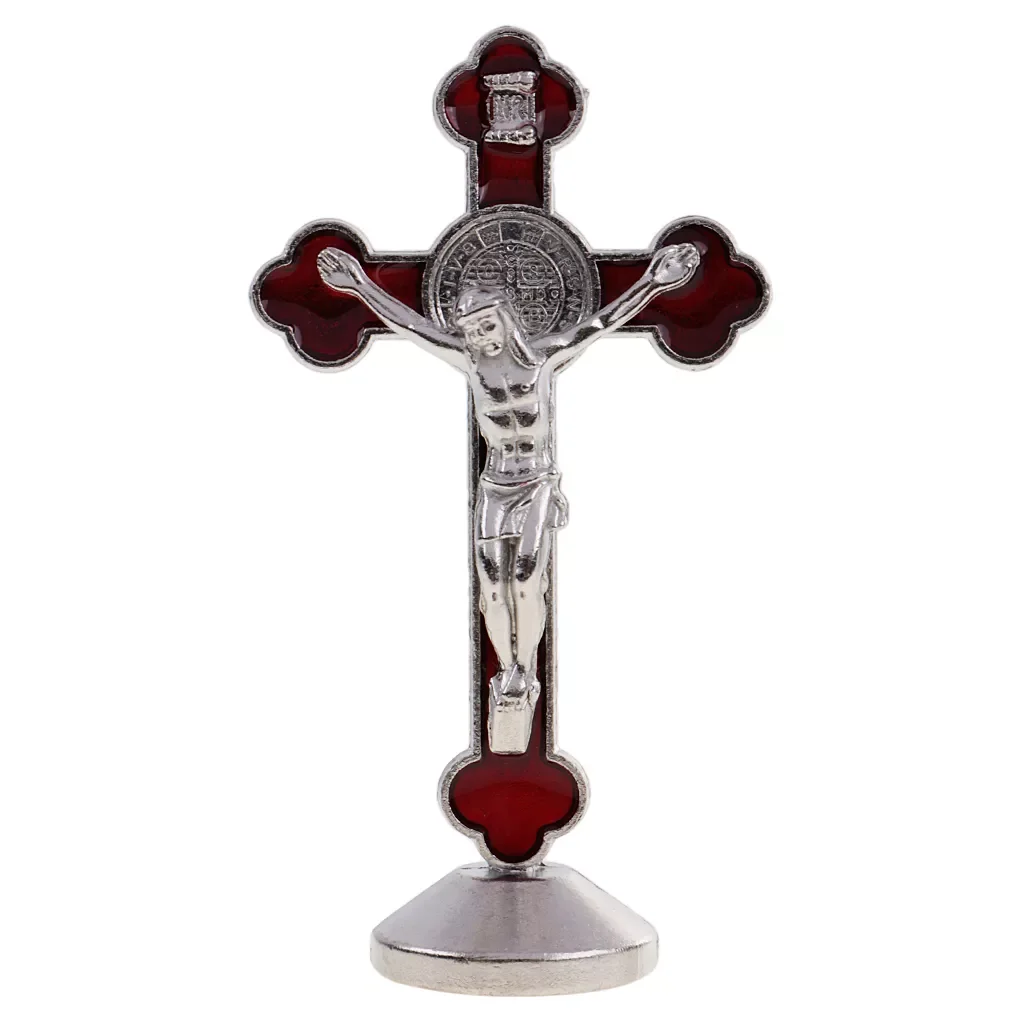 

NEW2022 Durable Magnetic Bottom Cross Statue Crucifix Jesus Christianity Accessory for House Chapel Decoration Crafts