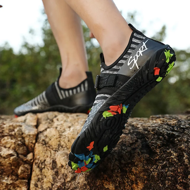 JIEMIAO New Summer Outdoor Men Hiking Shoes Breathable Camping Trekking for Shoes Men Upstream Beach Sandals Sneakers