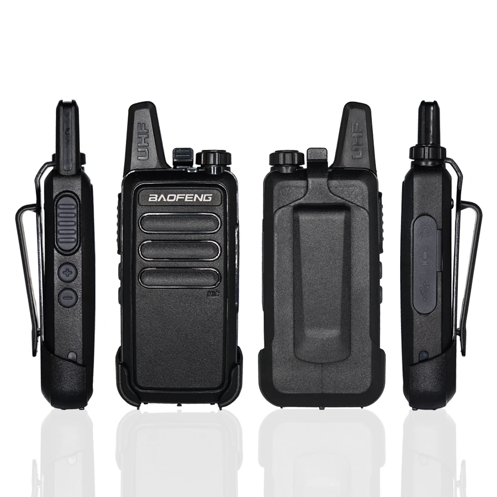2PCS Baofeng BF-R5 Walkie Talkie 5W BF R5 USB Charging Two Way radio Portable CB Radio UHF 400-470MHz FM Transmitter Transceiver