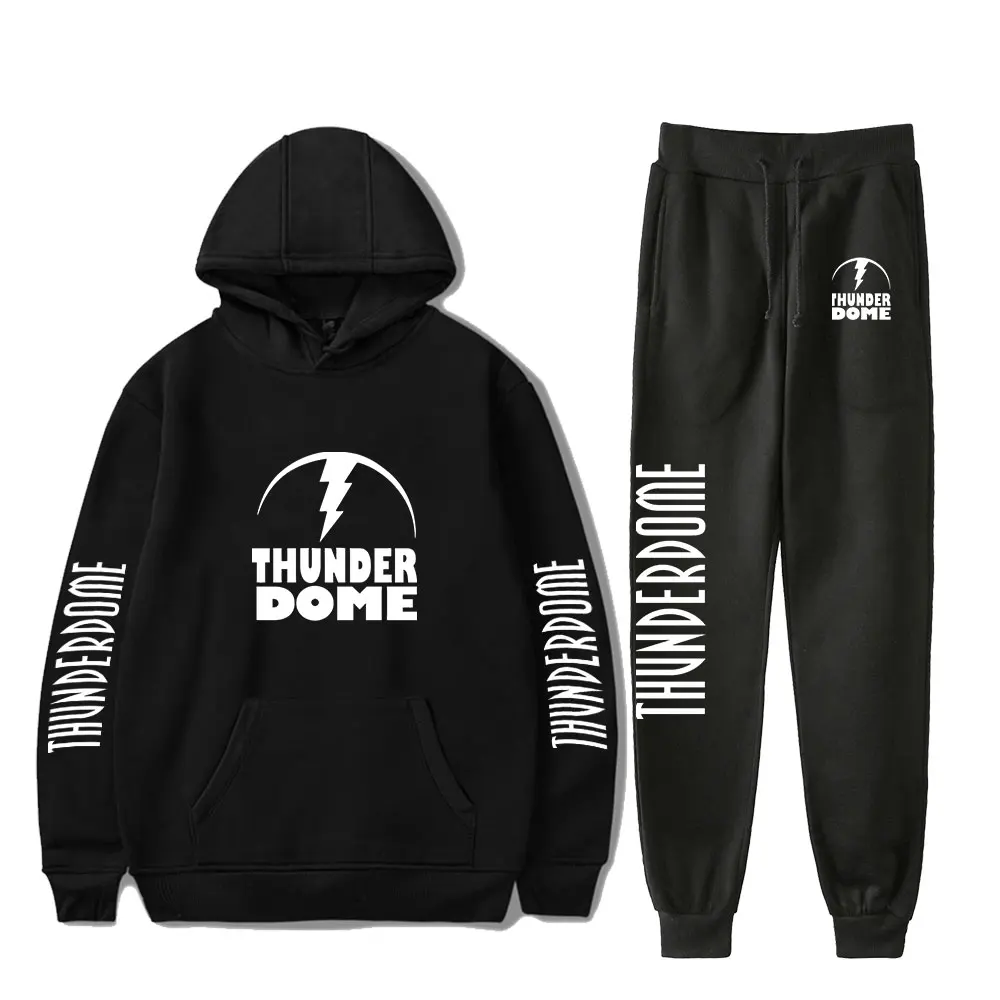 

New Thunderdome music Festival Sweatshirt Suits Hoodies Sweatshirts+jogger Pants Sport Recreational two piec Hot Sale