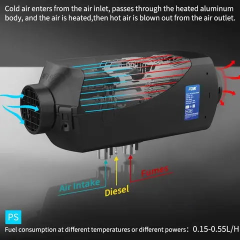Автомобильный дизельный стояночный обогреватель FK 2 кВт 12 В, без глушителя для новой энергии, Электромобиль, автомобильный обогреватель, плита, автономный обогреватель