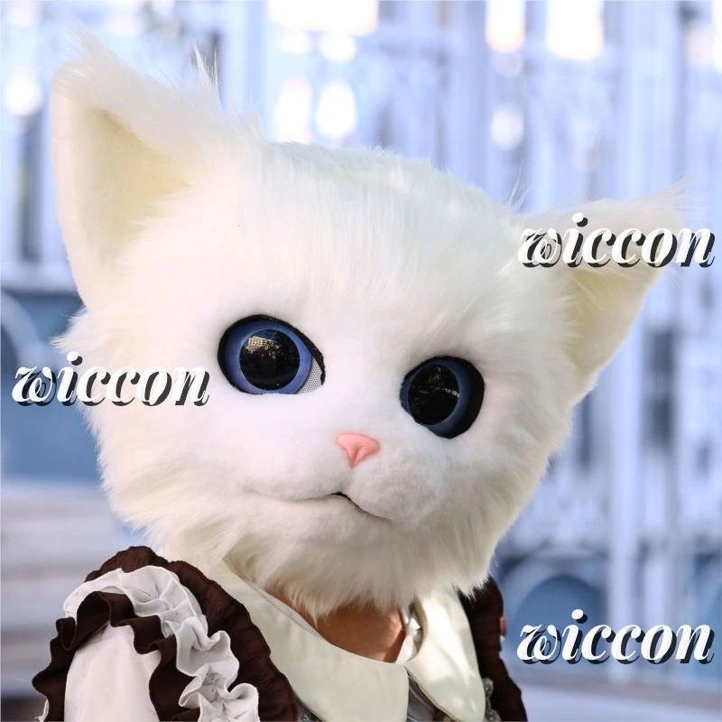 Косплей Костюм Аниме Персидский Кот Меховой Голова Пушистая Маска Комплект
