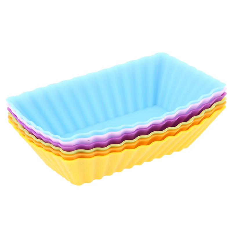 

Silicone Rectangular Reusable Cake Molds Jelly Baking Mould Cupcake Maker Muffin Cup Kitchen Pastry Tool