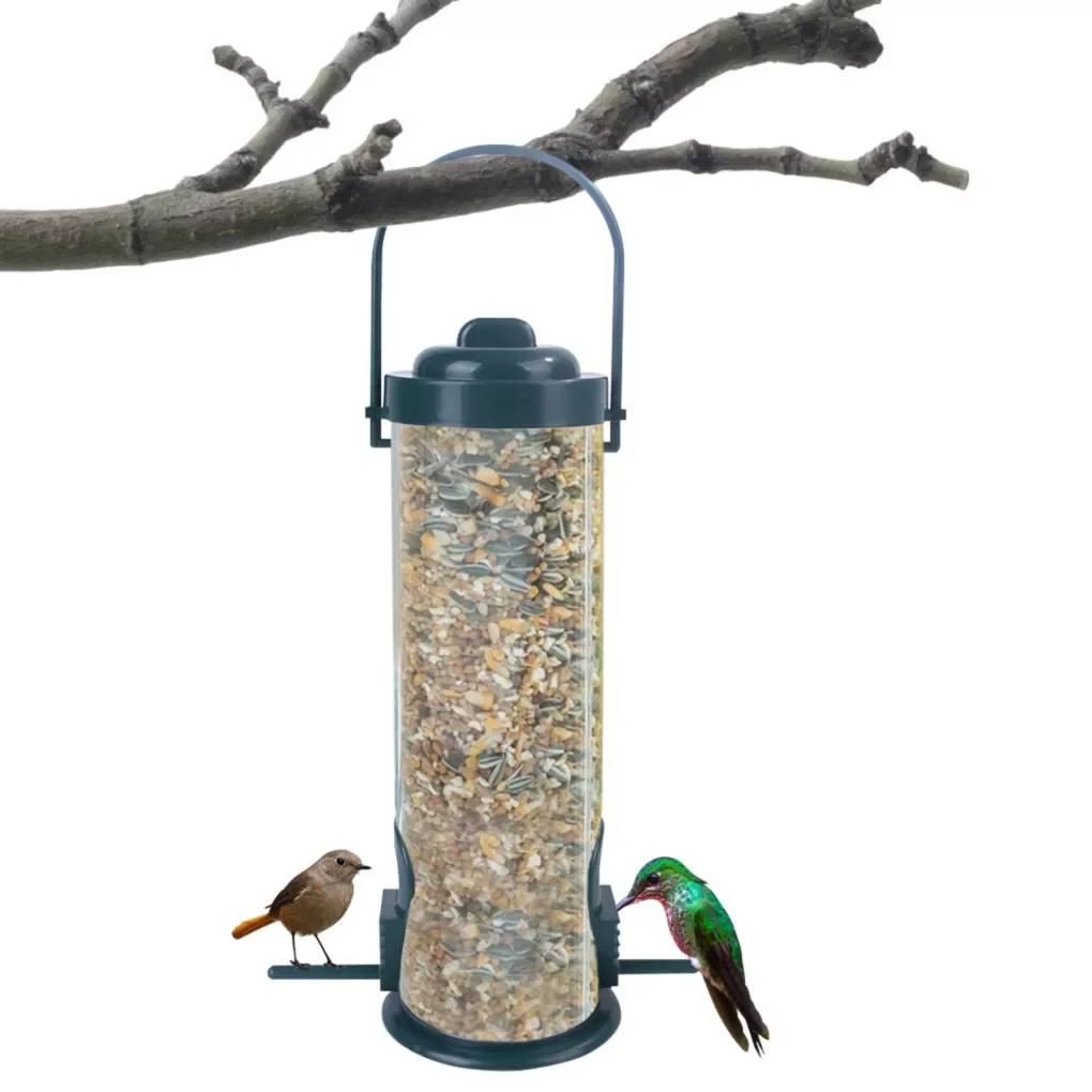 

Pet Bird Feeder Pet Food Dispenser Outdoor Hanging Multiple Holes Bird Feeder Flying Animal Automatic Foot Feeding Tool 1pc