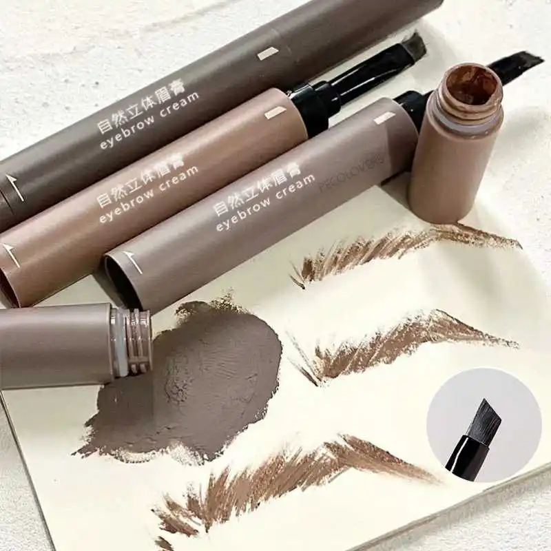 

Double-ended Eyebrow Powder Makeup Brow Mascara Natural Waterproof Long Lasting Creamy Texture 6 Colors Tinted Sculpted Brow Gel