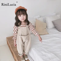 rinilucia 2022 spring korean style baby girls corduroy loose overalls cute kids casual all match suspender trousers bib pants