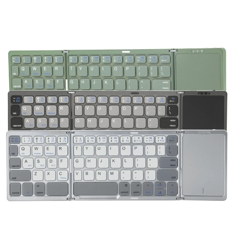 

Bluetooth-совместимая Складная беспроводная клавиатура, 64 клавиши, складная клавиатура с тачпадом, портативная мини-клавиатура для планшета