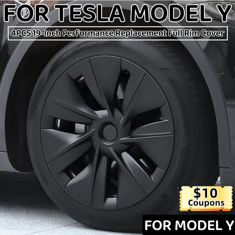 

4PCS 19Inch Wheel Hub Caps For Tesla Model Y 2023 Full Wheel Cover Performance Replacement Original Car Wheel Hubcap Accessories
