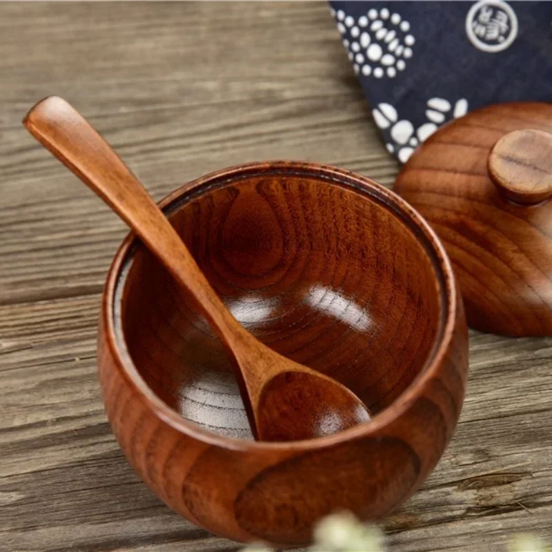 Экологичная Деревянная Банка Для Специй С Крышкой И Ложкой Стеклянный Контейнер