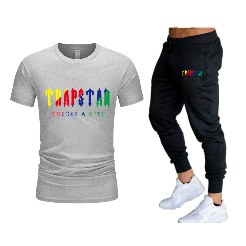 

Summer Hot Sale TRAPSTAR T-shirt+Pants Suit Casual Brand Fitness Jogging Pants T-shirt Hip Hop Fashion Men's Sportswear