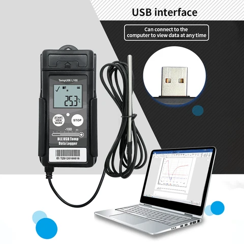 Цифровой USB-Регистратор температуры, 200 градусов, с Bluetooth