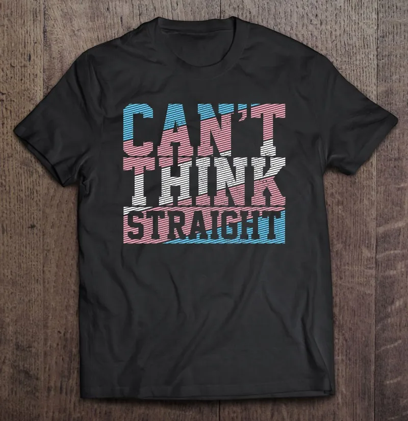 

Футболка ЛГБТ с надписью Trans Flag, не может думать, трансгендер, Прад месяц, Мужская одежда, футболка, футболка оверсайз, мужские футболки, руба...