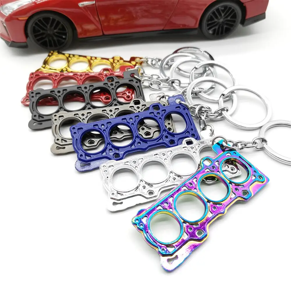 

Tuning Keychain Car Modification Cylinder Head Engine Gasket Model Keychain Key Ring Key Chain For JDM Racing Fans