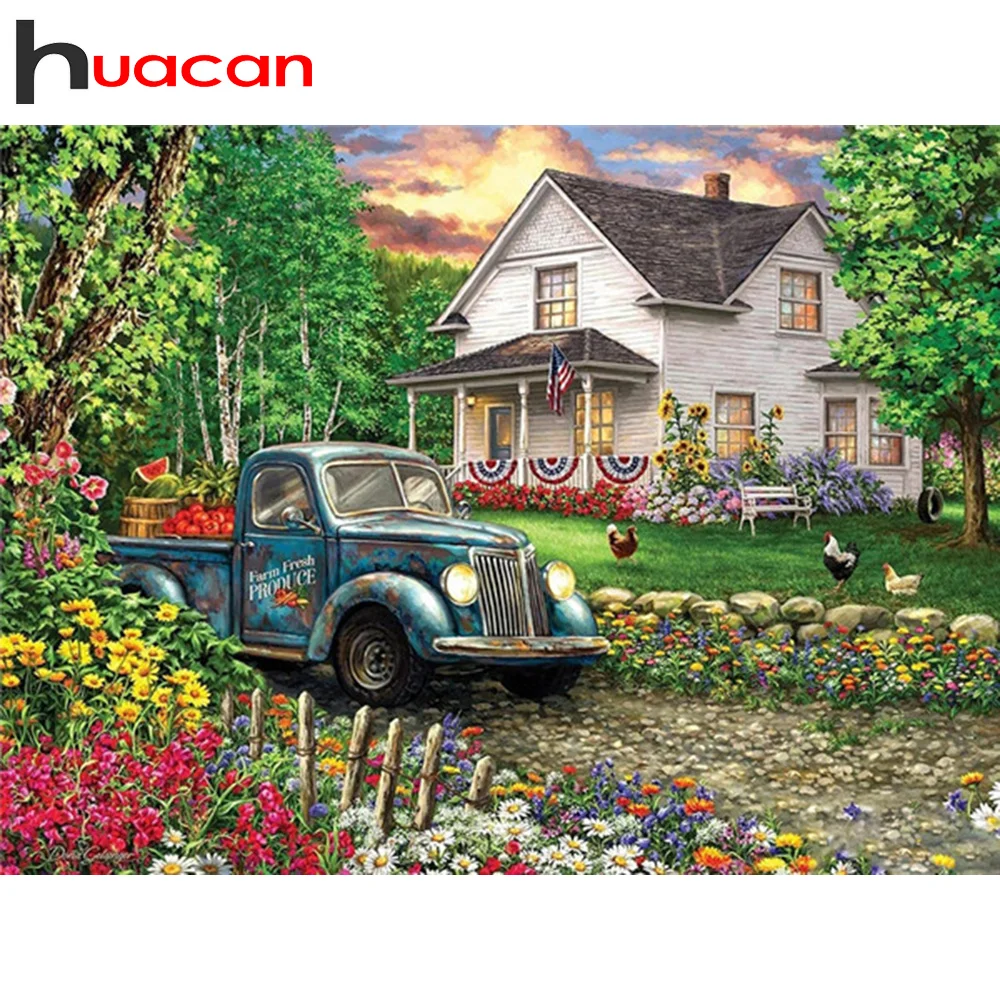 

Алмазная мозаика Huacan 5D для творчества, вышивка крестиком, пейзаж, алмазная живопись, художественная вышивка, наборы для вышивки крестиком