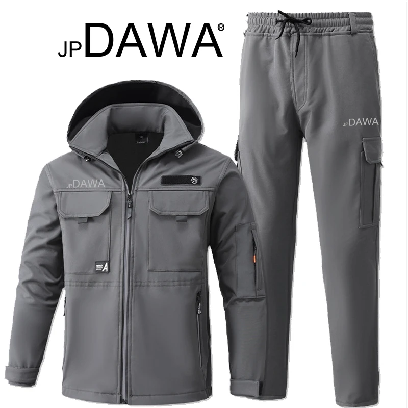 Мужской бархатный костюм для рыбалки на осень и зиму водонепроницаемый