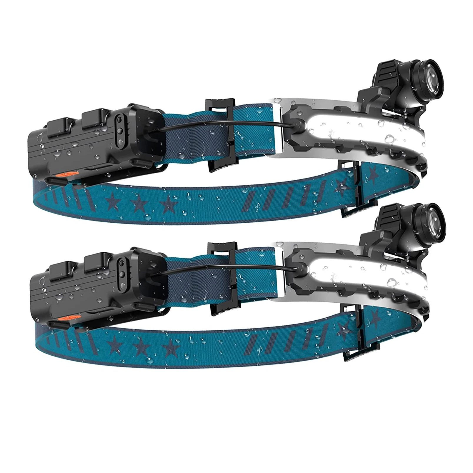 

Rechargeable Wide Beam Head Light Lamp Suitable LED Head Light Lamp for Camping Running Hiking Fishing Hard Working 2PCS