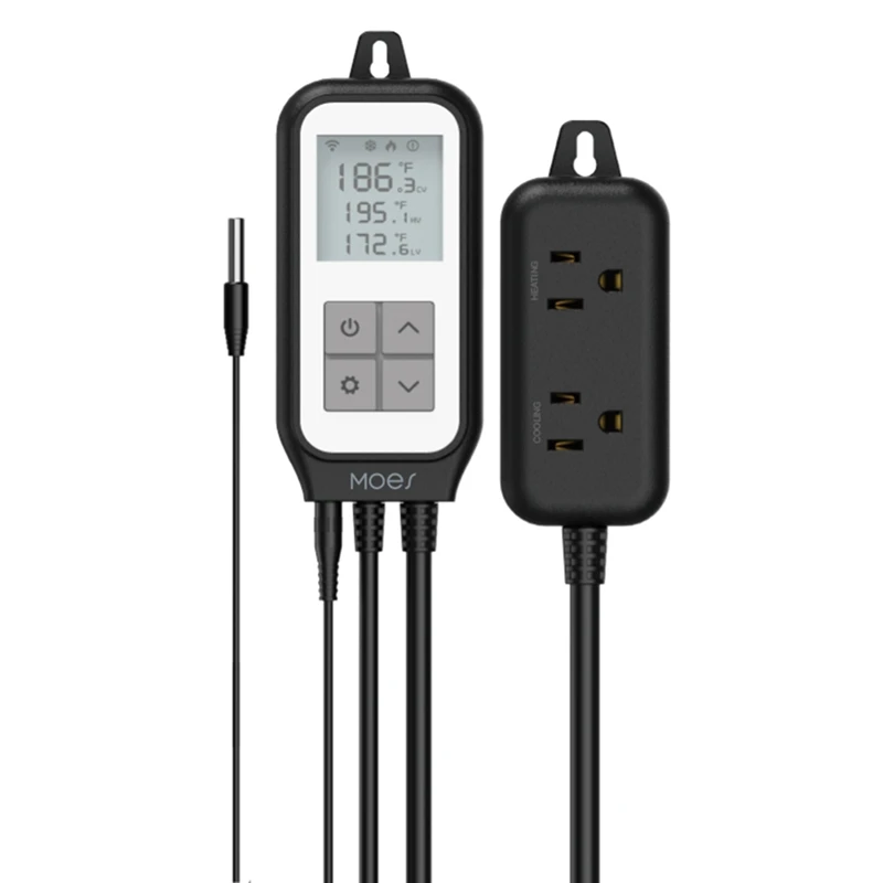 

WiFi Digital Temperature Thermostat Outlet Plug Heating Cooling Mode for Aquarium Home Tuya Smart App Control