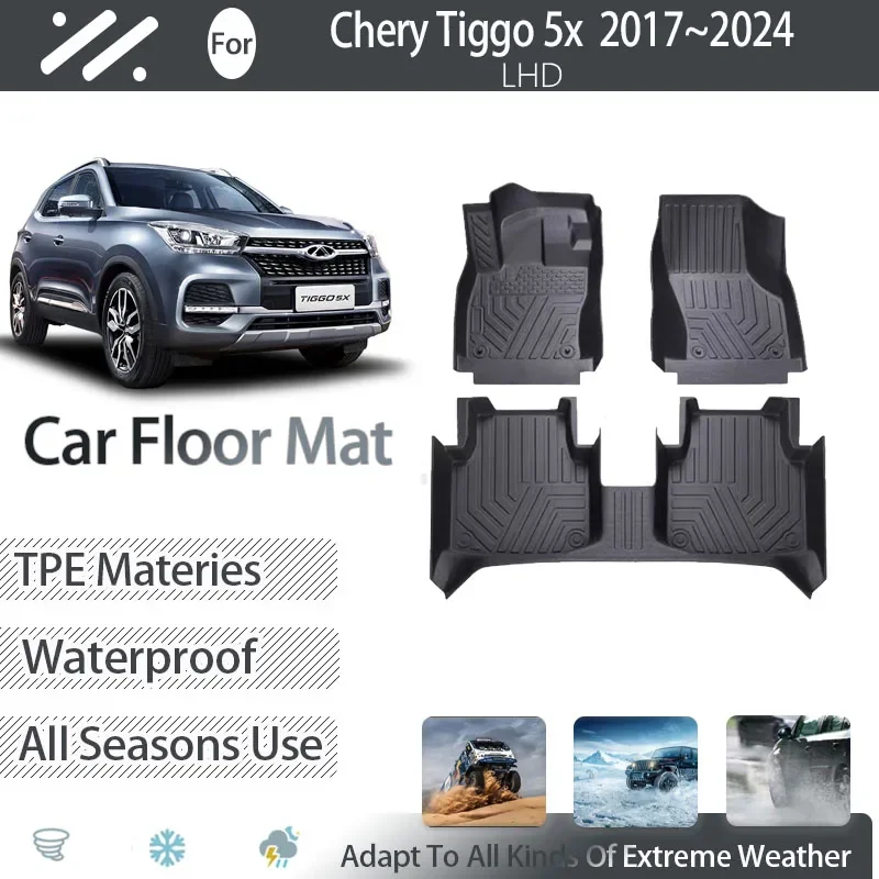 Автомобильные коврики для Chery Tiggo 5x4 Pro 5x EMC Wave 3 2017 ~ 2024 водонепроницаемые ног LHD