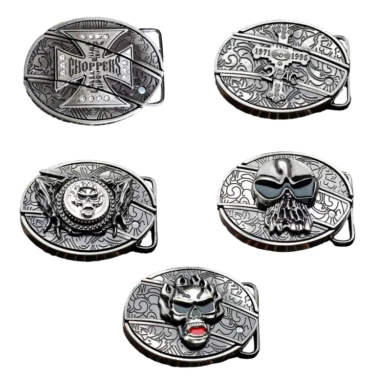 

Punk Relief Pattern Buckle With Defensive Knife Belt DIY Components Western Rock Style Belt Buckle for Adult Unisex
