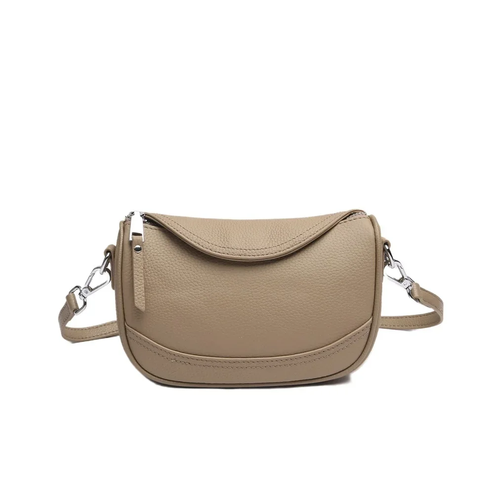 Женская сумка-седло из воловьей кожи с плечевым ремнем