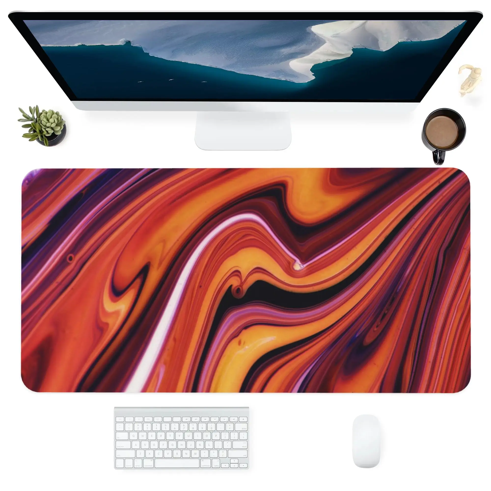 

Hot Sale Art Series Striped Large Mouse Pad for Computer Laptop Notebook Rectangle Non-slip Rubber Base Deskpad Table Mat