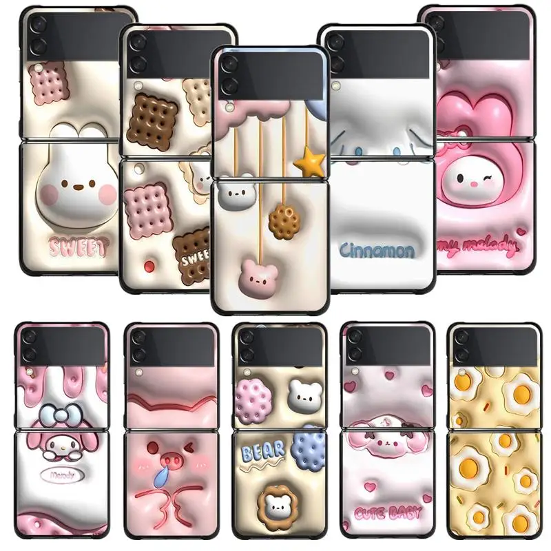 

Phone Coque For Samsung Galaxy ZFlip3 Z Flip3 5G Flip ZFlip Flip4 ZFlip4 ZF3 ZF4 Cinnamoroll Stereoscopic Pattern Capinha