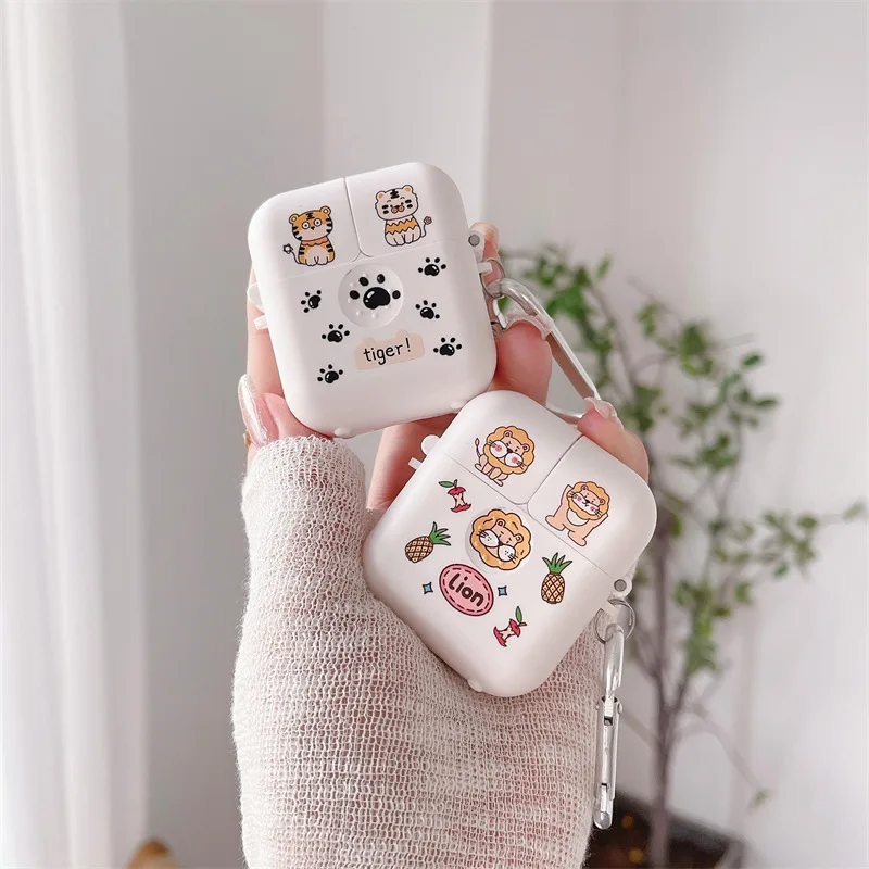 

Bullet Cover Cartoon Tiger Lion Case for Apple AirPods 1 2 3 Pro Cases Cover IPhone Bluetooth Earbuds Earphone Air Pod Pods Case