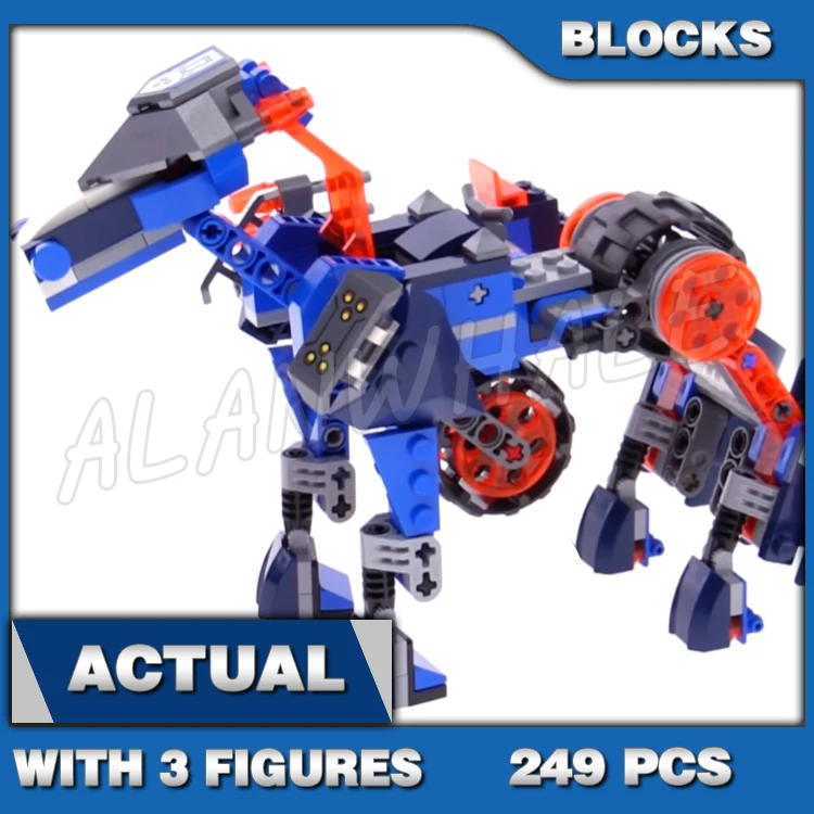 249 шт. Nexoes Knights 2in1 Lance's Mecha Horse Turbo Jouster Mode Flame Thrower 10485 Строительные блоки игрушка