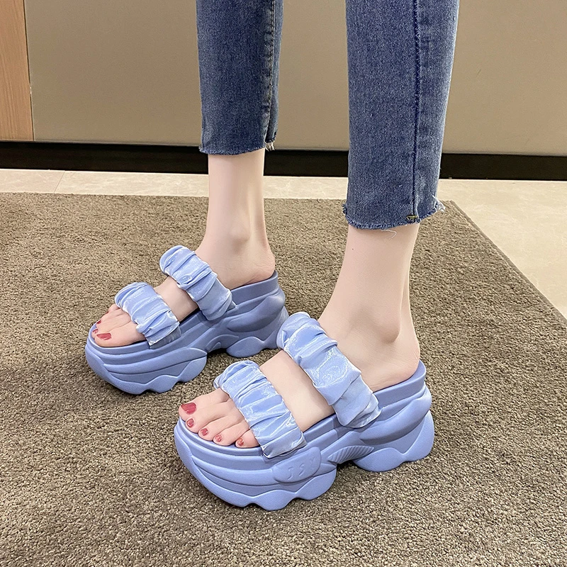 

Platform Slippers Sandals New Women Solid Color Thick Sole Slippers Woman Chunky Slides Summer Casual Beach Slides Zapatos Mujer
