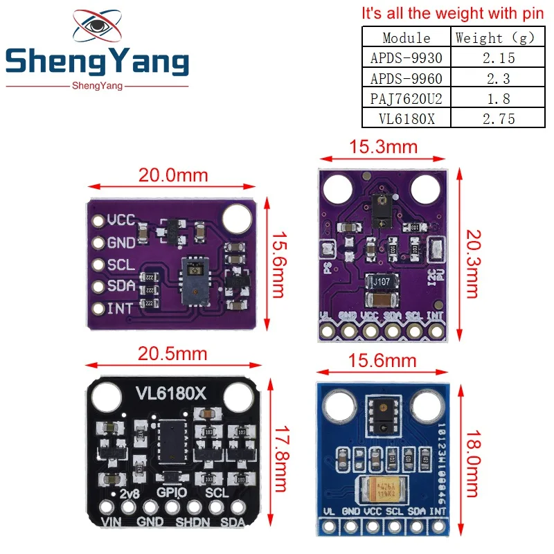 Модуль распознавания жестов TZT PAJ7620U2 Распознавание камня APDS-9930 APDS-9960 VL6180 VL6180X