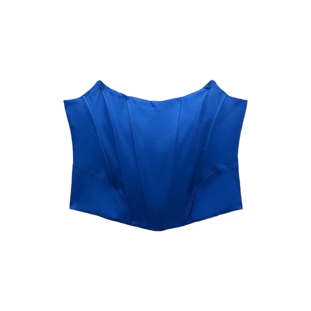 

Zach AiIsa Новый женский модный винтажный Сексуальный Топ без бретелек на молнии с открытой спиной с атласной текстурой в стиле корсета