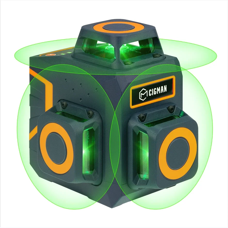 CIGMAN Самовыравнивающийся уровень Открытый зеленый 12-линейный профессиональный 3D